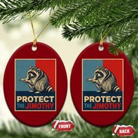 Protect The Jimothy Ceramic Ornament Funny Retro Trash Panda Animal Lover Meme