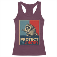 Protect The Jimothy Racerback Tank Top Funny Retro Trash Panda Animal Lover Meme