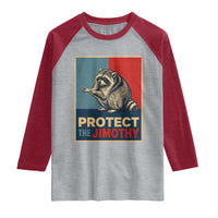 Protect The Jimothy Raglan Shirt Funny Retro Trash Panda Animal Lover Meme