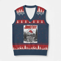 Jimothy The Raccoon V-Neck Knit Sweater Vest Seattle Skyline Mount Rainier Japanese Retro Vintage Art