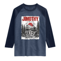 Jimothy The Raccoon Raglan Shirt Seattle Skyline Mount Rainier Japanese Retro Vintage Art