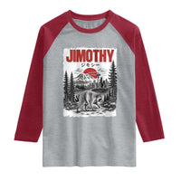 Jimothy The Raccoon Raglan Shirt Seattle Skyline Mount Rainier Japanese Retro Vintage Art