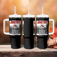 Jimothy The Raccoon Tumbler With Handle Seattle Skyline Mount Rainier Japanese Retro Vintage Art