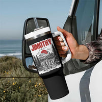 Jimothy The Raccoon Tumbler With Handle Seattle Skyline Mount Rainier Japanese Retro Vintage Art