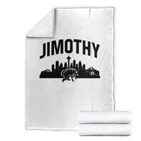 Jimothy The Raccoon Throw Blanket Seattle Space Needle Mount Rainier Landscape Art