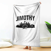 Jimothy The Raccoon Throw Blanket Seattle Space Needle Mount Rainier Landscape Art