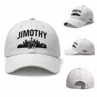 Jimothy The Raccoon Baseball Cap Seattle Space Needle Mount Rainier Landscape Art