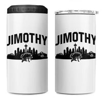 Jimothy The Raccoon 4 in 1 Can Cooler Tumbler Seattle Space Needle Mount Rainier Landscape Art