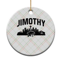 Jimothy The Raccoon Ceramic Ornament Seattle Space Needle Mount Rainier Landscape Art
