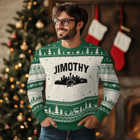 Jimothy The Raccoon Ugly Christmas Sweater Seattle Space Needle Mount Rainier Landscape Art