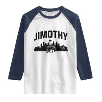 Jimothy The Raccoon Raglan Shirt Seattle Space Needle Mount Rainier Landscape Art