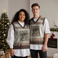 Jimothy The Raccoon V-Neck Knit Sweater Vest Vintage Trash Panda Animal Lover Gift