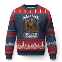Bigfoot Jimothy The Raccoon Cryptid Animal Friendship Ugly Christmas Sweater Hide And Seek World Champions