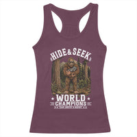 Bigfoot Jimothy The Raccoon Cryptid Animal Friendship Racerback Tank Top Hide And Seek World Champions