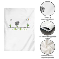Funny Jimothy The Raccoon Garden Flag Pixel Art Retro Gaming Trash Panda Meme