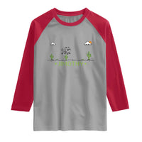 Funny Jimothy The Raccoon Raglan Shirt Pixel Art Retro Gaming Trash Panda Meme