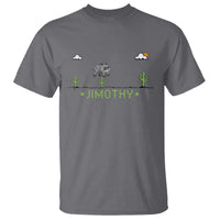 Funny Jimothy The Raccoon T Shirt Pixel Art Retro Gaming Trash Panda Meme