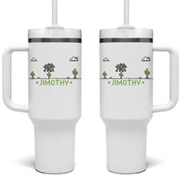 Funny Jimothy The Raccoon Tumbler With Handle Pixel Art Retro Gaming Trash Panda Meme