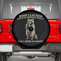Funny Raccoon Coffee Drinker Spare Tire Cover Wish I Lacked Critical Thinking Skills
