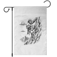 Funny Bigfoot Mountain Climber Garden Flag Outdoor Hiking Adventure