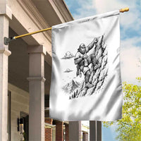 Funny Bigfoot Mountain Climber Garden Flag Outdoor Hiking Adventure