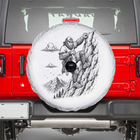 Funny Bigfoot Mountain Climber Spare Tire Cover Outdoor Hiking Adventure