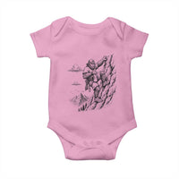 Funny Bigfoot Mountain Climber Baby Onesie Outdoor Hiking Adventure