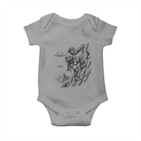 Funny Bigfoot Mountain Climber Baby Onesie Outdoor Hiking Adventure