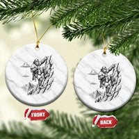 Funny Bigfoot Mountain Climber Ceramic Ornament Outdoor Hiking Adventure