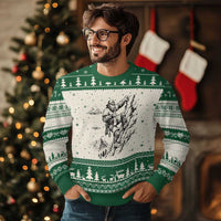 Funny Bigfoot Mountain Climber Ugly Christmas Sweater Outdoor Hiking Adventure