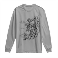 Funny Bigfoot Mountain Climber Long Sleeve Shirt Outdoor Hiking Adventure