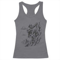Funny Bigfoot Mountain Climber Racerback Tank Top Outdoor Hiking Adventure