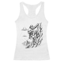 Funny Bigfoot Mountain Climber Racerback Tank Top Outdoor Hiking Adventure