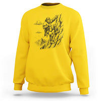 Funny Bigfoot Mountain Climber Sweatshirt Outdoor Hiking Adventure
