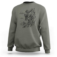 Funny Bigfoot Mountain Climber Sweatshirt Outdoor Hiking Adventure