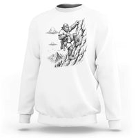Funny Bigfoot Mountain Climber Sweatshirt Outdoor Hiking Adventure