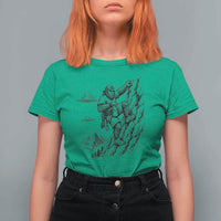 Funny Bigfoot Mountain Climber T Shirt For Women Outdoor Hiking Adventure