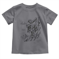 Funny Bigfoot Mountain Climber Toddler T Shirt Outdoor Hiking Adventure