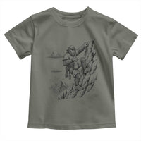 Funny Bigfoot Mountain Climber Toddler T Shirt Outdoor Hiking Adventure