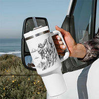 Funny Bigfoot Mountain Climber Tumbler With Handle Outdoor Hiking Adventure