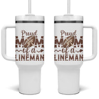 Football Mom Gift Tumbler With Handle Proud Mom Of A Lineman - Wonder Print Shop