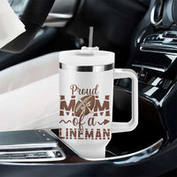 Football Mom Gift Tumbler With Handle Proud Mom Of A Lineman - Wonder Print Shop