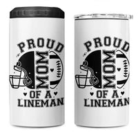 Proud Mom Of A Lineman 4 in 1 Can Cooler Tumbler Football Fan Gift For Women - Wonder Print Shop