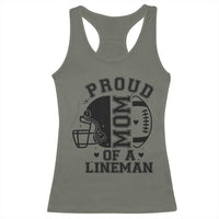 Proud Mom Of A Lineman Racerback Tank Top Football Fan Gift For Women - Wonder Print Shop