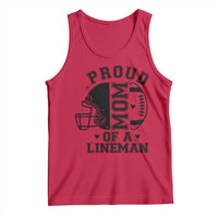 Proud Mom Of A Lineman Tank Top Football Fan Gift For Women - Wonder Print Shop