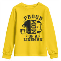 Proud Mom Of A Lineman Youth Sweatshirt Football Fan Gift For Women - Wonder Print Shop