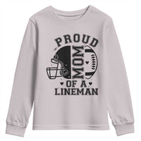Proud Mom Of A Lineman Youth Sweatshirt Football Fan Gift For Women - Wonder Print Shop