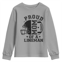 Proud Mom Of A Lineman Youth Sweatshirt Football Fan Gift For Women - Wonder Print Shop