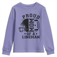 Proud Mom Of A Lineman Youth Sweatshirt Football Fan Gift For Women - Wonder Print Shop