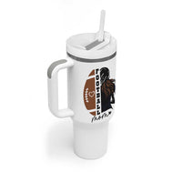 Proud Football Mom Tumbler With Handle Game Day Supporter Gift - Wonder Print Shop